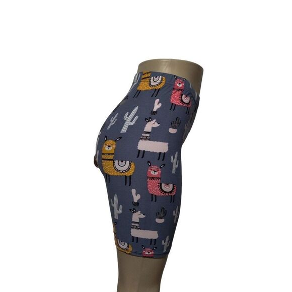 Medium Women/Junior Fashion Biker Shorts Llama Cactus Women's‎ Print - Picture 7 of 9
